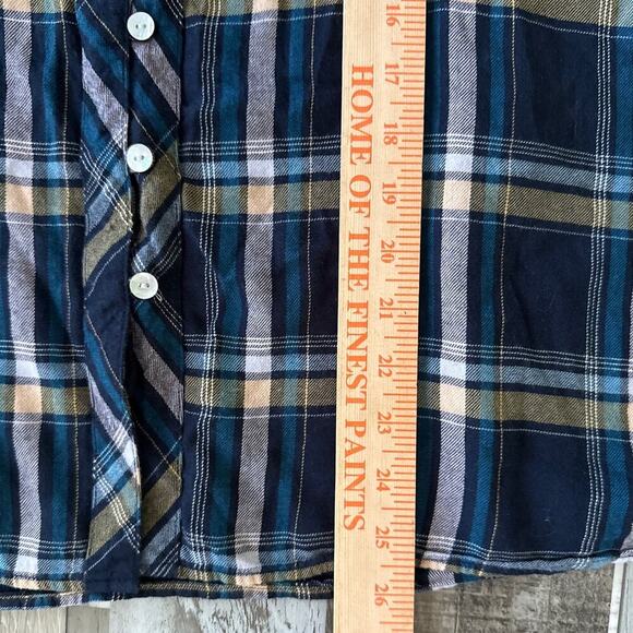 J. Jill Womens Button Up Plaid Top Large Cotton Modal Mother of Pearl Buttons - Picture 5 of 9